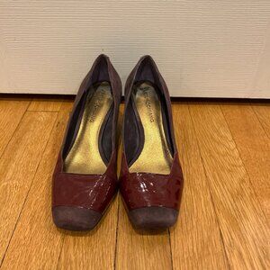 Arturo Chiang Suede-Leather Square Toe Heels